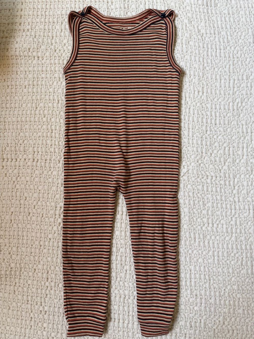 Misha And Puff Striped Sleeveless Ribbed One-Piece in Brown, Black, Cream